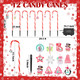 12 Pcs Christmas Candy Cane Lights Outdoor Christmas Decorations Candy Cane Pathway Markers Lights 84 LED Candy Cane Stakes Outdoor Waterproof with 8 Modes for Yard Garden Lawn Tree Decor