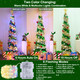 [ Remote Control & 8 Modes ] 6 Ft Lighted Slim Christmas Tree with Timer 100 Warm White & Multicolor Changing Lights Battery Powered Big 3D Star,Tinsel Pop Up Pencil Full Tree Holiday Xmas Decoration
