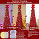 [ Timer ] 5 Ft Pop Up Christmas Tinsel Tree, Red Collapsible Christmas Tree with 50 LED Color Light 18 DIY Ball Ornaments Bowknot Boxes Battery Operated Pencil Xmas Tree Decor Indoor Home