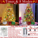 Dual Color Change&Remote Control 24 Inch Gold Tabletop Christmas Tree, 20 LED Warm White&Colored Lights Timer 8 Modes 27 Orantments Star Boxs Mini Small Christmas Tree Xmas Decor Home Holiday Party