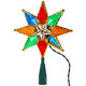 Twinkle Star Christmas Tree Toppers, 7.8" Lighted Colorful Xmas Star Treetop with 8-Point 10 Warm Lights Tree Star for Christmas Party Home Decorations, Multi Color