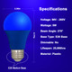 LED Blue Color Light Bulb - A19 E26 Base Blue Bulbs 9W (60W Equivalent), Blue Lightbulbs Perfect For Outdoor Porch, Christmas Decoration, Party Decoration, Holiday Lighting, Halloween Decor, 4 Pack