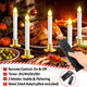 10 Pack Christmas Window Candles Lights Flameless Candles Battery Operated Candles with Remote Control Timer Gold Holders LED Candles for Party Thanksgiving Xmas Table Top Window Christmas Decorations