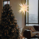 17.7" Moravian Star Light by Battery Operated, 18 Point White Christmas Star Indoor & Outdoor Hanging PVC Paper Lantern Lamp with 3D Bright White Lighted Holiday Decoration