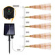 5 Pack Solar Starburst Sphere Lights,200 LED Firework Lights, 8 Modes Dimmable Waterproof Hanging Fairy Light, Copper Wire Lights for Patio Parties Christmas (Warm White)