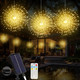 Solar Christmas Lights 3 in 1, 600 LED Solar Firework Hanging Lights Outdoor with USB Rechargerable, 8 Modes Waterproof Solar Fairy Lights for Gazebo Yard Party Wedding Christmas Decorations