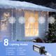 Christmas Snowflake Icicle Lights Outdoor - Plug-in 10.5ft 5 Drops 240LED Snowflake Window Lights with 8 Modes, Hanging Lights for Indoor Outdoor Porch Eaves Rooftops Pergola Canopy Christmas Decor Christmas Snowflake Icicle Lights Outdoor - Plug-in 10.5ft 5 Drops 240LED Snowflake Window Lights with 8 Modes, Hanging Lights for Indoor Outdoor Porch Eaves Rooftops Pergola Canopy Christmas Decor