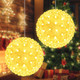 7.5'' Christmas Star Light Sphere: 2PCS Waterproof 100 LED Hanging Light Ball - Sphere Christmas Lights - Outdoor Christmas Decorations - Hanging Lights Warm Color Patio Tree (Warm White)