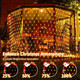 200 LED Christmas Net Lights Outdoor Decorations 3M2M Mesh Lights Fairy String Lights Plug in with Remote Timer 8 Modes Waterproof for Outside Bush Window Wall Patio Fence Party Decor-Warm White