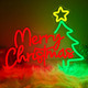 Merry Christmas Neon Sign for Wall Decor, Christmas Tree LED Sign, Christmas Room Decor LED Neon Light with Dimmer, Perfect for Home, Bedroom, Party Decor
