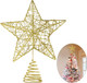 Unomor 10 Inch Christmas Star Tree Toppers – Gold Glittered Metal Hallow Design Tree Topper Star for 6ft to 7ft Christmas Tree