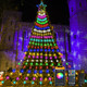 Outdoor Christmas Decorations Lights, 344 LEDs Color Changing Smart Waterfall Christmas Tree Lights with Remote & Sync Music, LED String Lights Outdoor Waterproof for Party Wedding Xmas Decor (12FT)