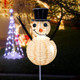Snowman Pathway Lights,Solar Christmas Lights with Stakes Yard Decoration,Outdoor Rattan Lantern Solar Powered Light for Garden Landscape Patio Walkway