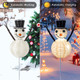 Snowman Pathway Lights,Solar Christmas Lights with Stakes Yard Decoration,Outdoor Rattan Lantern Solar Powered Light for Garden Landscape Patio Walkway