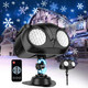 Verla Christmas Projector Lights Outdoor Snowflake Projector Lights with Remote Control, Christmas Decorations Snow Projector IP65 Waterproof Dynamic Snowfall Landscape Light for Holiday(Double Head)
