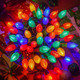 100FT Christmas Outdoor String Lights, Indoor C7 Light Strand with 66 Multi Color Strawberry LED Bulbs, Waterproof Linkable Green Wire Christmas Lights for Outside Bistro Cafe Party Christmas Tree
