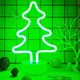Neon Christmas Tree Light, Battery/USB Powered Green Christmas Neon Sign with Base, Christmas Room Decor
