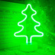Neon Christmas Tree Light, Battery/USB Powered Green Christmas Neon Sign with Base, Christmas Room Decor