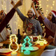 VIHOSE 3 Pcs Christmas Neon Sign LED Night Lights Lamp with Holder Base Snowman Reindeer Christmas Tree Shaped Lights Battery/USB Powered Christmas Neon Lights for Christmas Room Decor