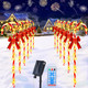 VIHOSE 12 Pcs 30" Solar Christmas Candy Cane Lights Pathway Walkway Markers Light with Red Bow Waterproof Garden String Light Decoration with 120 LED Light Xmas Patio Yard Lawn Driveway