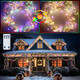 VIHOSE Christmas String Lights Outdoor Indoor 66ft 684 LED Color Changing Warm White&Multicolor with Remote Waterproof Lights Plug in for Roof Window Home Party Halloween Holiday Decor