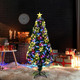 VINGLI 4ft Pre-lit Fiber Optic Christmas Artificial Tree w/Multicolor LED Lights, Stars & Star Topper, Xmas Full Tree for Indoor Holiday Home Decoration