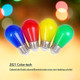 24-Pack S14 Colored LED String Light Bulbs Replacement, E26 Base 1W Plastic Shatterproof Waterproof, Christmas Light Bulb Red, Green, Yellow, Blue