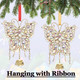 Christmas Butterfly Ornaments Decor Hanging Rhinestones Metal Suncatcher Ornament for Christmas Tree Window Home Decoration, Glittering Butterfly s for Women, Mom-Gold