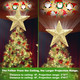 10" Christmas Tree Topper Projector with 6 Projection Modes, Built-in LED Rotating Light, 3D Glitter Dynamic Projector Light Up Tree Topper Star for Xmas Holiday Party Decorations s (Gold)