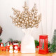 Champagne Gold Ornaments for Christmas Tree Decorations,18 Pack Christmas Tree Picks, Artificial Glitter Berries Stems, Champagne Gold Christmas Tree Stems for Christmas Tree Topper, Filler, Wreath