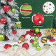 60Pcs Christmas Tree Decorations, Christmas Ball Ornaments, Red and Green Christmas Ornaments, 2.4IN White Christmas Ornaments Set, Glittering Hanging Decor for Xmas Tree Topper Holiday Decorations