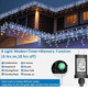 WAKAKA White Icicle Lights Outdoor, 66ft 800 LED Icicle Christmas Lights Indoor with Memory