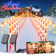 WdtPro Outdoor Christmas Decoration, 24 Pack 56FT Solar Powered 144 LED Bright Christmas Candy Cane Pathway Lights with Stakes, 10 Modes Waterproof Christmas Lights Outside Decorations for Yard Garden