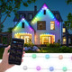 100FT Permanent RGB Outdoor Lights, 72 LED Outdoor String Lights, IP67 Waterproof LED Eaves Lights with Smart Control, for Christmas and All Holidays