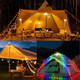 Camping String Lights,Camping Essentials Gear 32.8FT Lamp Lights Waterproof, 4 in 1 Outdoor String Lights with 8 Modes for Awn Tent Yard Garden Hiking Travel Decoration and Holiday Christmas