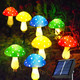 est Version 8-Pack Solar Mushroom Lights for Garden Decor, 8 Modes Waterproof Outdoor Multi-Colored Mushroom LED Fairy Lamp for Christmas Halloween Garden Yard Lawn