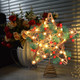 d Star Christmas Tree Topper for Christmas Decorations, Natural Star with Rustic Christmas Ornaments, for Indoor Office Farmhouse Xmas Year Holiday Tree Decorations (Warm White)
