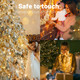 200LED 60FT Warm White LED Christmas Tree String Lights Outdoor Waterproof Twinkle Lights for Bedroom with 8 Modes Memory Function & Timer Plug in Xmas for House Holiday Indoor Decorations