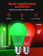 Red Light Bulbs Green Light Bulbs [4 Pack] - A19 LED Red and Green Bulbs 9W (60W Equivalent) - E26 Base Red Light Bulb Outdoor, Colored Light Bulbs for Christmas Party Porch Decor (2 Red+2 Green)