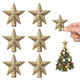 WASAFV 6PCS Mini Christmas Tree Topper, Small Star Tree Topper Christmas Tree Star for Small Christmas Ornaments Decorative Tree Star for Xmas Christmas Party (2.36 Inch, Glitter Gold)