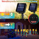 Solar Christmas Pathway Lights Outdoor, 10 Pack Solar Christmas Decorations Outside with 50 Colorful LED Lights, 8 Modes Walkway lights with Tree Santa Snowflake Reindeer bell for Christmas Decor