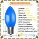 C9 LED Replacement Christmas Light Bulbs, 25 Pack C9 Replacement Bulbs Shatterproof Plastic Christmas Bulbs, Colored Outdoor Light Bulbs for Christmas String Lights, E17/C9 Intermediate Base, 0.6 Watt