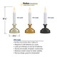 FPC1320P-6 Battery Operated LED Window Candle with Hot Spot Technology and Dusk to Dawn Sensor and Choice of White of Amber Flame, Pewter/Silver, Pack of 6
