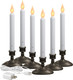 FPC1370A-6 LED Plug-in Window Candle with Hot Spot Technology Dusk to Dawn Sensor and Choose Warm or White Flame, Aged Bronze/Black, Pack of 6