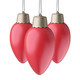 WP980-3 Battery Powered Hanging Decorative Outdoor Pulsing 8 inch C9 Bulb Style Light with Sensor Turns-On at Dark, Pack of 3, Red