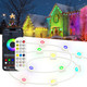 Permanent Outdoor Lights, 105ft Outdoor String Lights Smart RGB with 72 Scene Modes, IP67 Waterproof Holiday Lights for Outside, APP and Remote Control Party Holidays