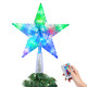 6.8 inch Christmas Tree Topper Lighted, Christmas Tree Star with Remote Control,Multiple Light Modes, Brightness, RGB Christmas Star Tree Topper for Home, Room etc