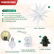 23" 3D Moravian Star Tree Topper - LED 3D Christmas Tree Topper Lamp with Timer Function, Moravian Lighted Star Used to Decorate Christmas Trees, Balconies, Courtyards, Porch(White)