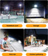 Zelvia LED Flood Lights Outdoor-100W 10000lm Super Bright LED Work Light with US Plug,6500K Daylight White Floodlight,IP66 Waterproof Security Outside Lights for Yard Garage Stadium Bowfishing-1 Pack
