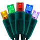 YULETIME Multicolor 5MM LED Christmas Lights, 33 ft 100 Count 4" Spacing One-Piece High Waterproof Wide Angle UL String Light (Multicolor - Green Wire)